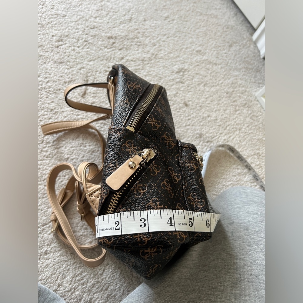 Guess Black and Brown Patterned Mini Backpack - Picture 7 of 8